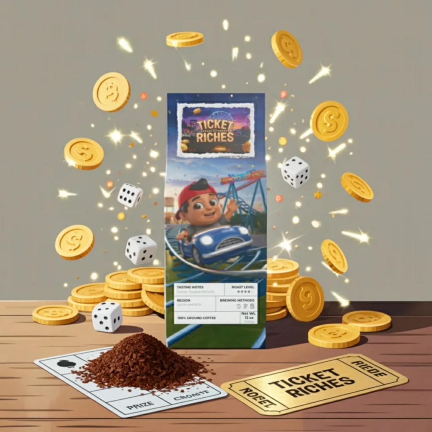 Ticket to Riches - Cascades Coffee Blend (Medium-Dark Roast)