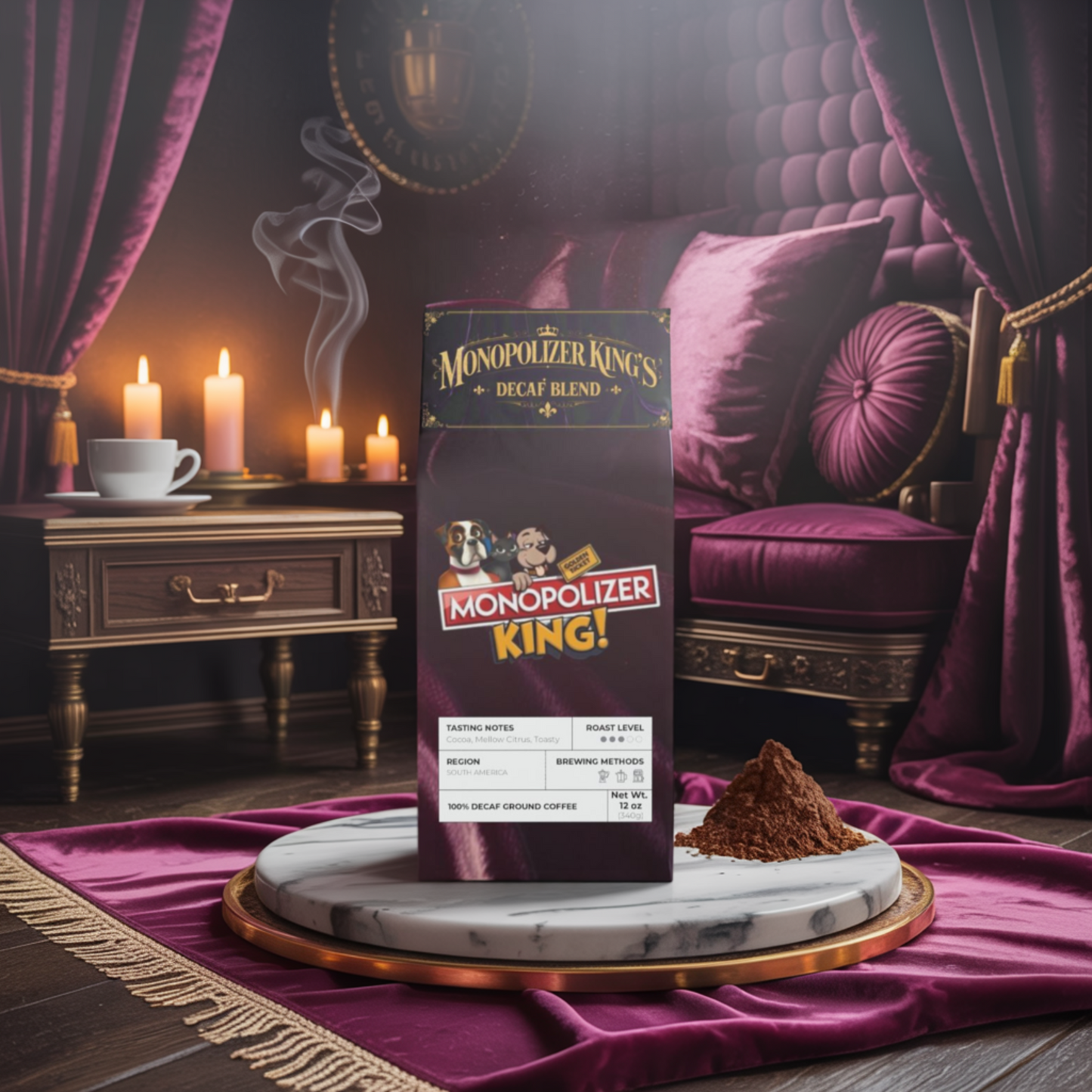 Monopolizer King's Signature - Trapper Peak Decaf Coffee Blend (Medium Roast)