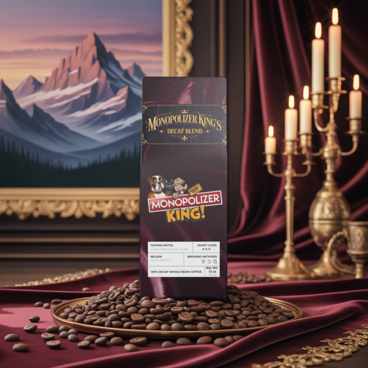 Monopolizer King's Signature - Trapper Peak Decaf Coffee Blend (Medium Roast)