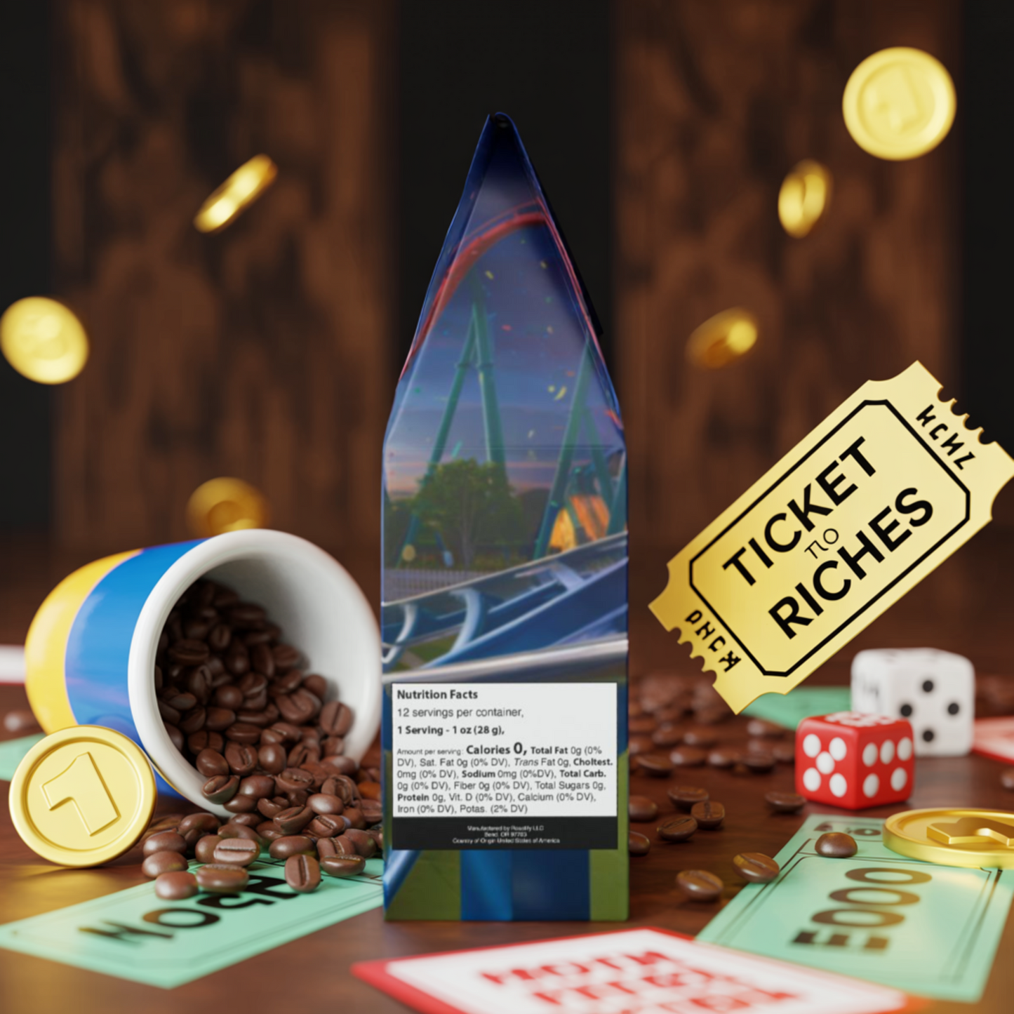 Ticket to Riches - Cascades Coffee Blend (Medium-Dark Roast)