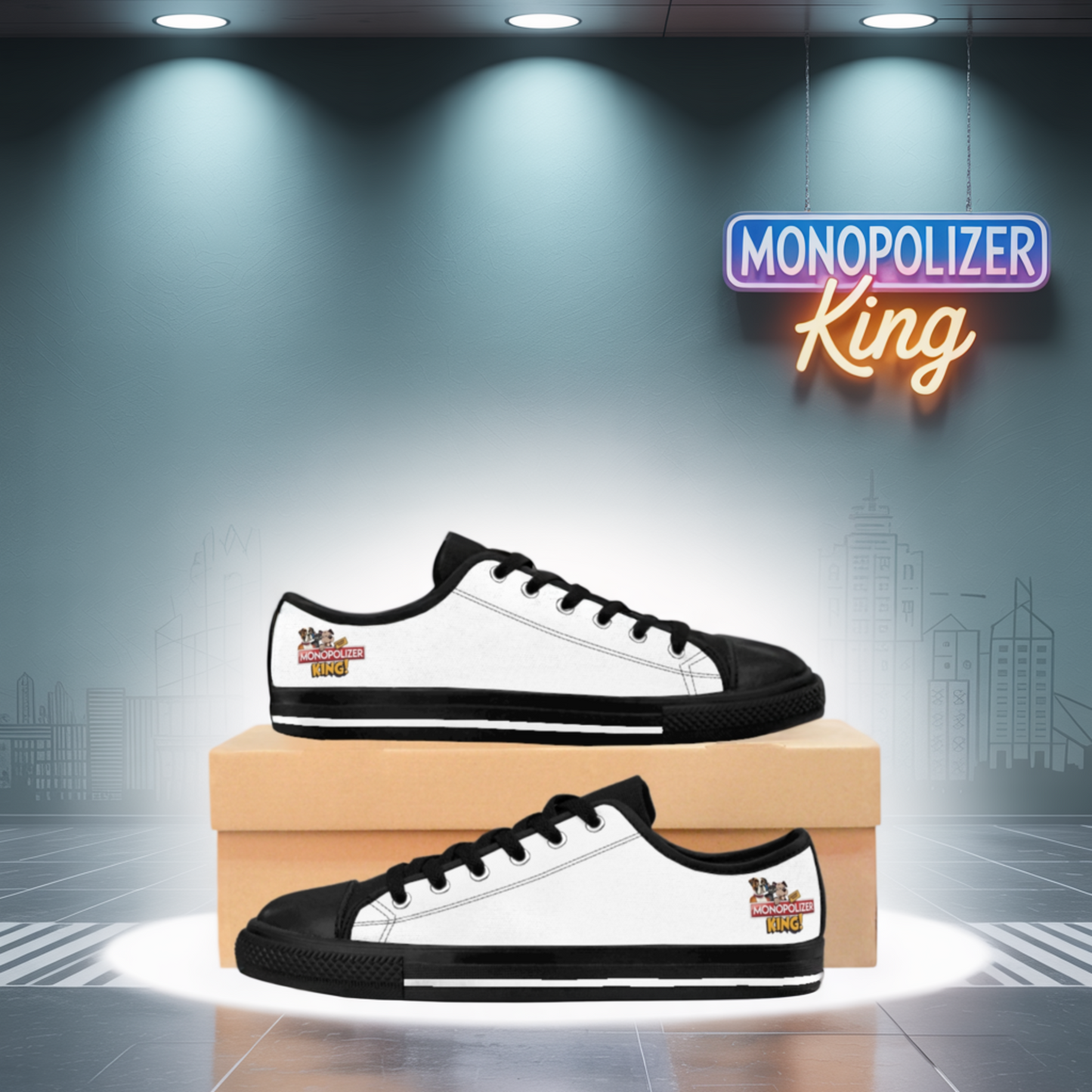Monopolizer King's Signature Sneakers – White Edition