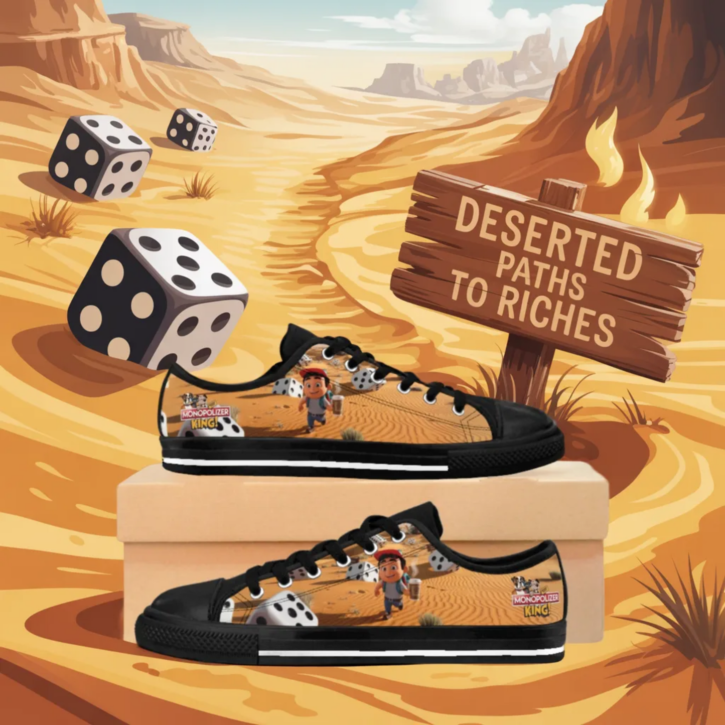 Deserted Paths to Riches – Unisex Canvas Sneakers